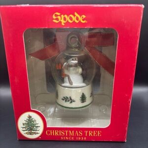 Vintage Spode Snowman Snow Globe Christmas Tree Ornament